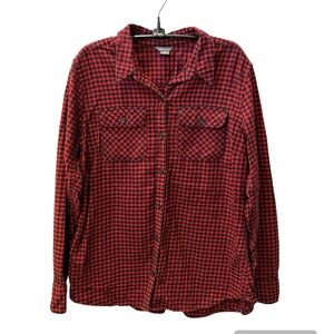 EDDIE BAUER Women’s Red and Black Plaid Flannel Shirt